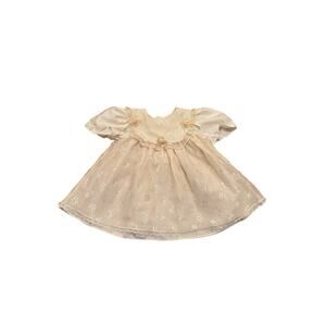 Vintage b.t. Kids Infant Special Occasion Dress Cream Lace Floral Satin